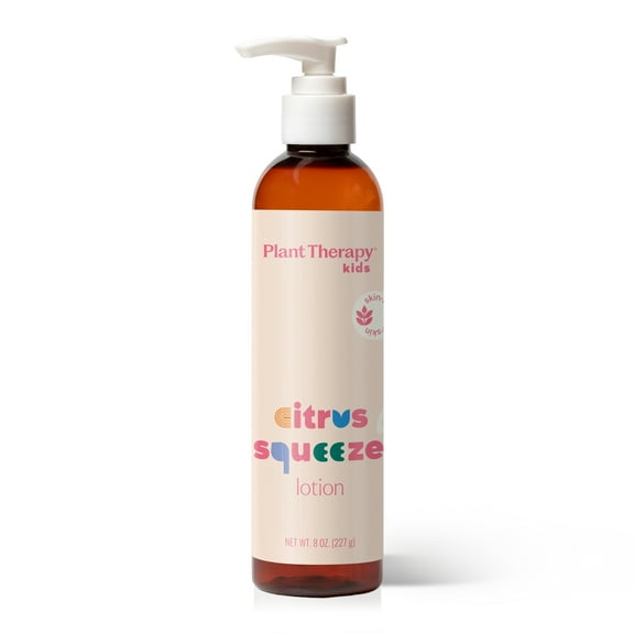 Plant Therapy Kids Citrus Squeeze Lotion 8 oz Uplifting Natural Scent, Soothes & Softens from Head to Toe, Lightweight, Fast-Absorbing Daily Hydration