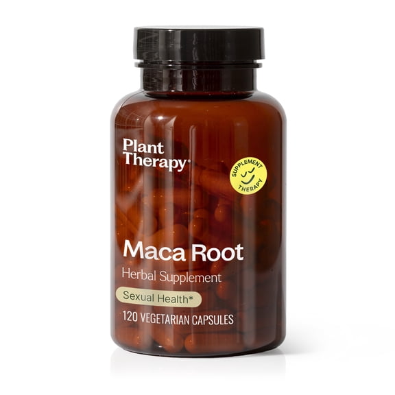 Plant Therapy Maca Root Herbal Supplement Capsules, Supports Sexual Health for Men & Women, Mood-Boosting & Energizing, Naturally Balances Mood & Reduces Tension, 120 Vegetarian Capsules