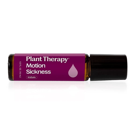 Plant Therapy Motion Sickness Essential Oil Blend Pre-Diluted Roll-On 10 mL (1/3 oz) Helps Ease Motion-Related Discomfort, Great for Road Trips & Flights, Convenient & Ready to Use