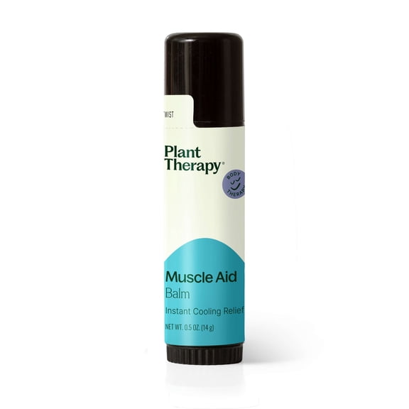 Plant Therapy Muscle Aid Balm .5 oz Soft & Creamy Balm, Cooling Relief, Natural Ingredients