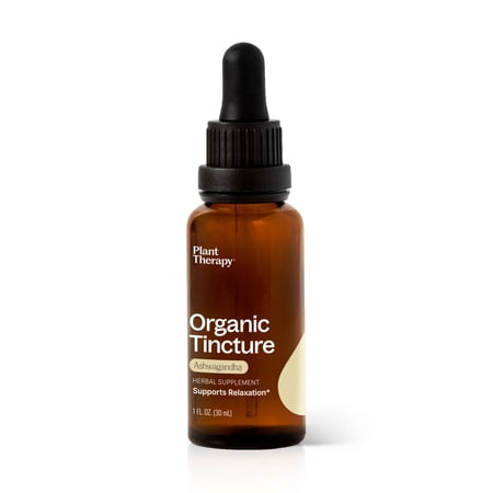 Plant Therapy Organic Ashwagandha Root Tincture 30 mL (1 oz) Supports Relaxation, Rejuvenating & Immune-Supporting, Potent & Natural Extraction Process