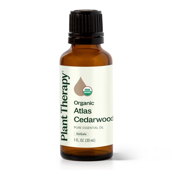 Plant Therapy Organic Atlas Cedarwood Essential Oil 100% Pure, USDA Certified Organic, Undiluted, Natural Aromatherapy 30 mL (1 oz)