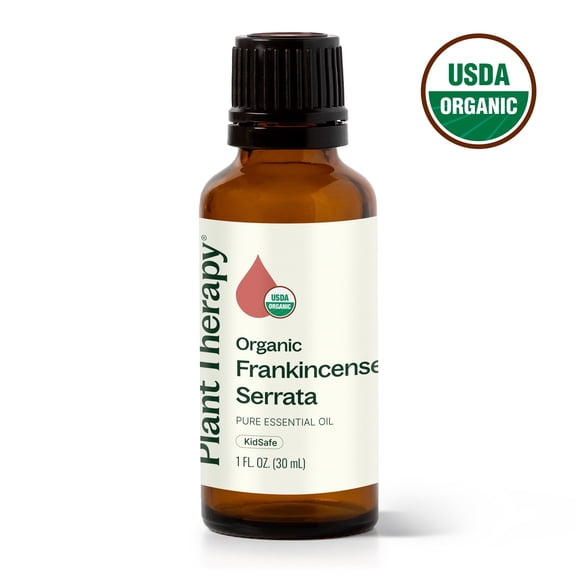 Plant Therapy USDA Certified Organic Frankincense Serrata Essential Oil 100% Pure, Undiluted, for Diffuser and Discomfort, Natural Aromatherapy 30 ml (1 oz)