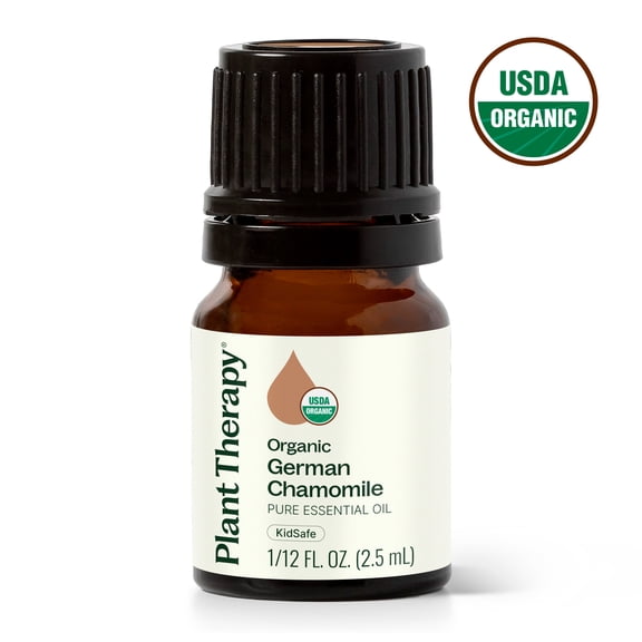 Plant Therapy Organic German Chamomile Essential Oil 2.5 mL (1/12 oz) 100% Pure, Undiluted, Natural Aromatherapy