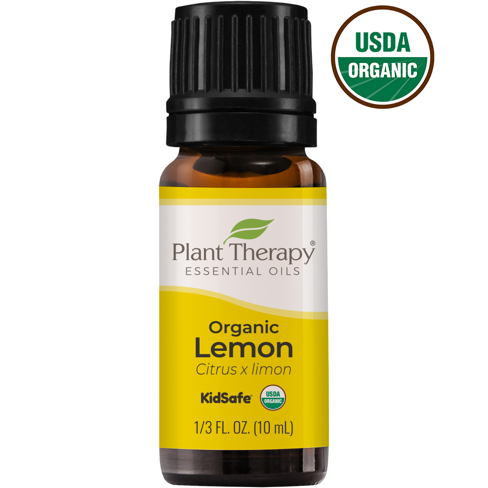 Plant Therapy Organic Lemon Essential Oil 100% Pure, USDA Certified Organic, Undiluted, Natural Aromatherapy, Therapeutic Grade 10 mL (1/3 oz) - image 1 of 7