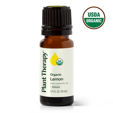 Plant Therapy Organic Lemon Essential Oil 100% Pure, USDA Certified Organic, Undiluted, Natural Aromatherapy 10 mL (1/3 oz)