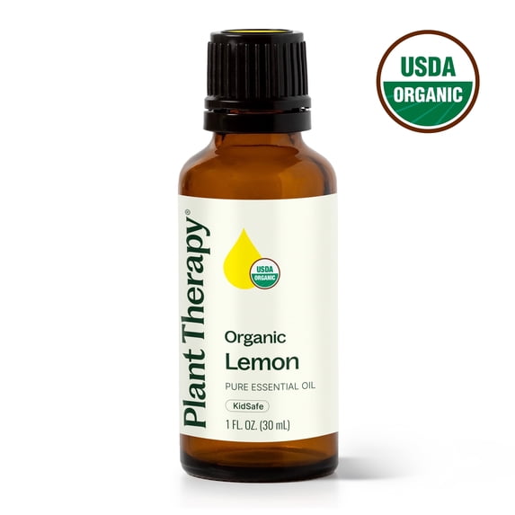 Plant Therapy Organic Lemon Essential Oil 100% Pure, USDA Certified Organic, Undiluted, Natural Aromatherapy 30 mL (1 oz)