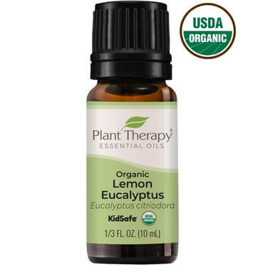 Plant Therapy Organic Lemon Eucalyptus Essential Oil 100% Pure, USDA Certified Organic, Undiluted, Natural Aromatherapy, Therapeutic Grade 10 mL (1/3 oz)