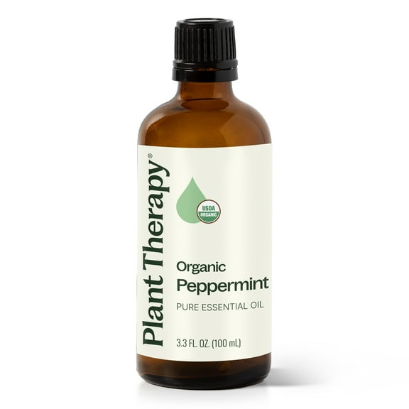 Plant Therapy Organic Peppermint Essential Oil 100% Pure, USDA Certified Organic, Undiluted 100 mL (3.3 oz)