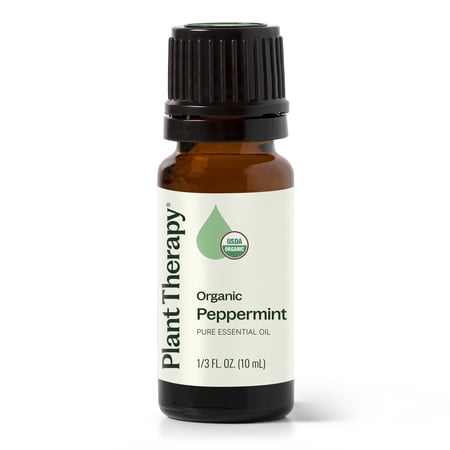 Plant Therapy Organic Peppermint Essential Oil, 100% Pure, USDA Certified Organic, Aromatherapy for Diffuser, Skin, Hair, 10 mL (1/3 oz)