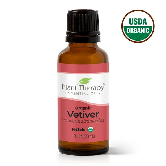 Plant Therapy Organic Vetiver Essential Oil 30 mL (1 oz) 100% Pure, Undiluted, Therapeutic Grade