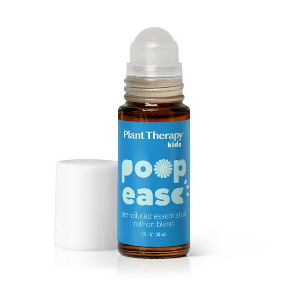 Plant Therapy Kids PoopEase Essential Oil Roll-On 30 mL (1 oz) Eases Bloating, Cramps, and Constipation, Safe & Effective for Kids & Adults, Easy Mess-Free Application