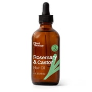 Plant Therapy Rosemary & Castor Oil - Hair Treatment for Growth, Shine, and Softness - 4 oz