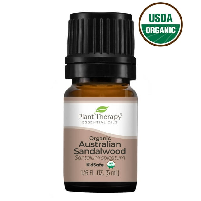 Plant Therapy Sandalwood Australian Organic Essential Oil 5 mL (1/6 oz)100% Pure