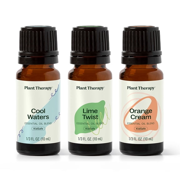 Plant Therapy Summer Splash Essential Oil Blend Set, Easygoing Summer Aromas, Uplifting & Energizing, Fresh & Fun