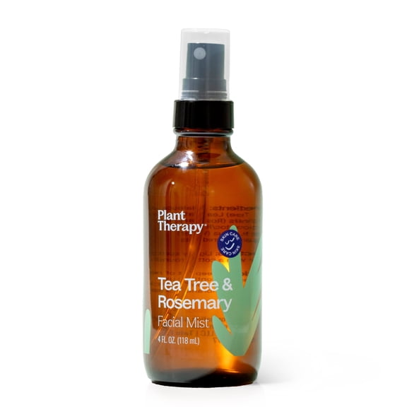 Plant Therapy Tea Tree & Rosemary Facial Mist 4 oz Instantly Hydrates & Refreshes Skin, Helps Minimize the Appearance of Redness & Irritation, Excellent for Blemish-Prone Skin