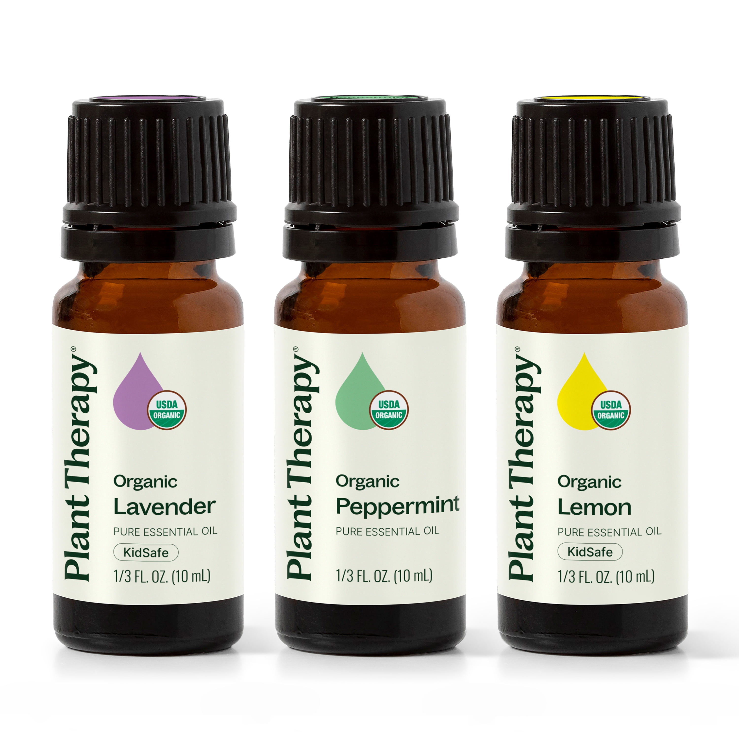 Organic Lemon Lavender Peppermint Essential Oil Trio Set