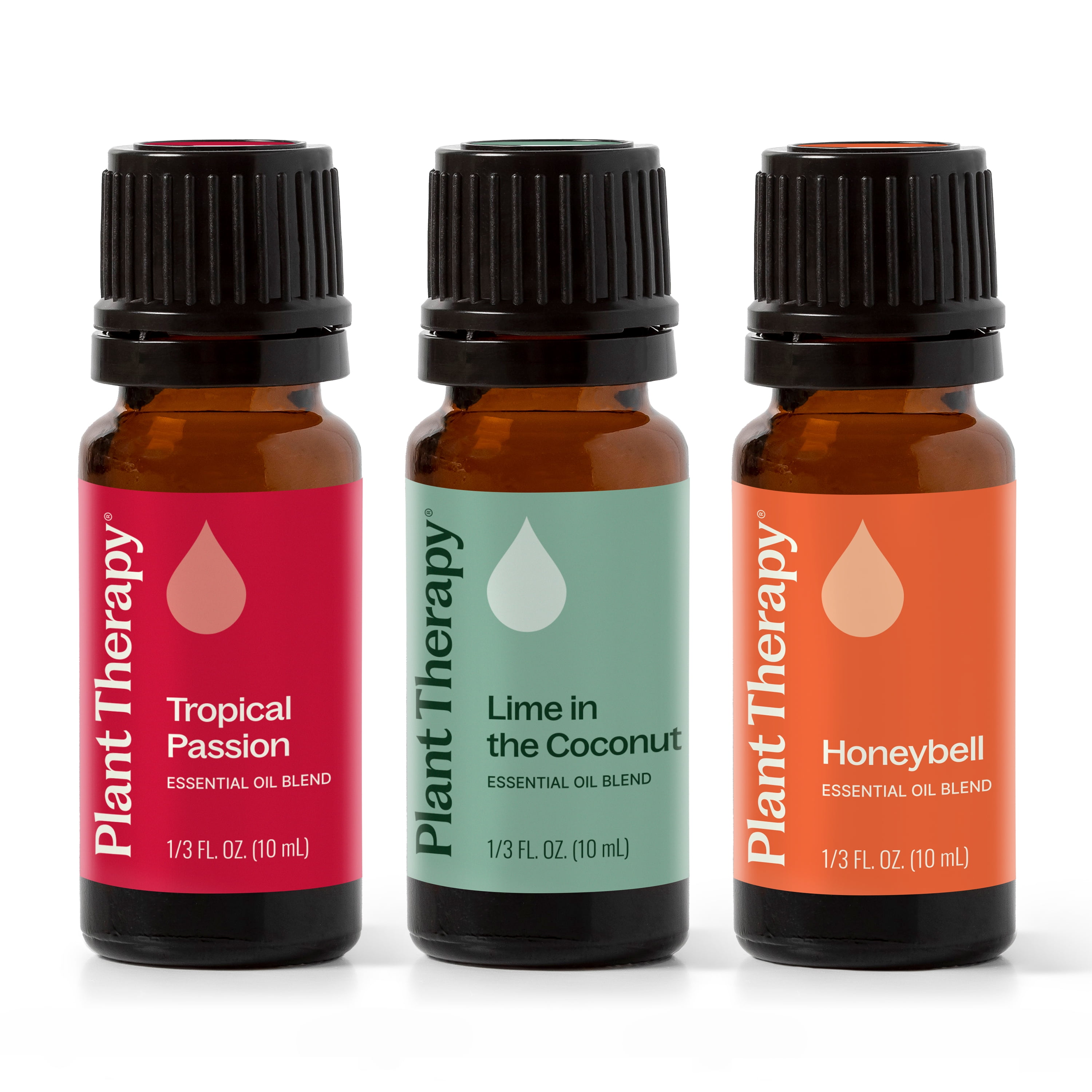Plant Therapy Tropical Scents Home Set of 3 Essential Oil Blends Including Natural Scents to Scent Your Home with Honeybell, Lime in the Coconut & Tropical Passion 10 mL (1/3 oz) each