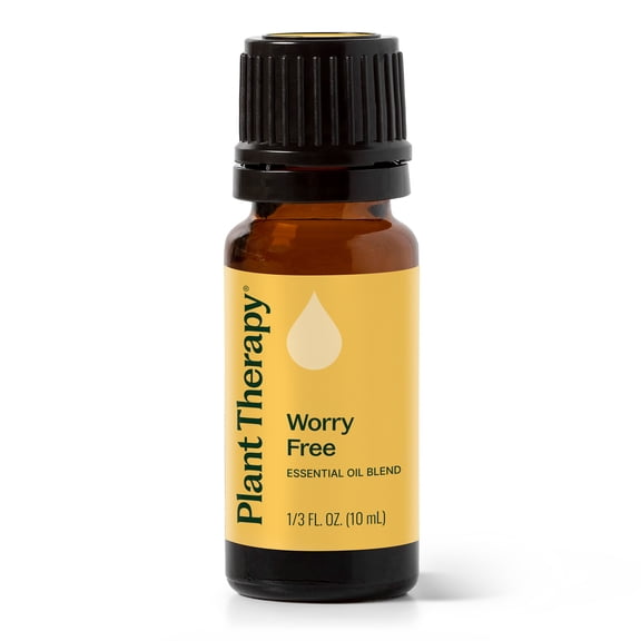 Plant Therapy Worry Free Essential Oil Blend 10 mL (1/3 oz) Stress & Calming Relief Blend 100% Pure, Undiluted, Natural Aromatherapy, Therapeutic Grade