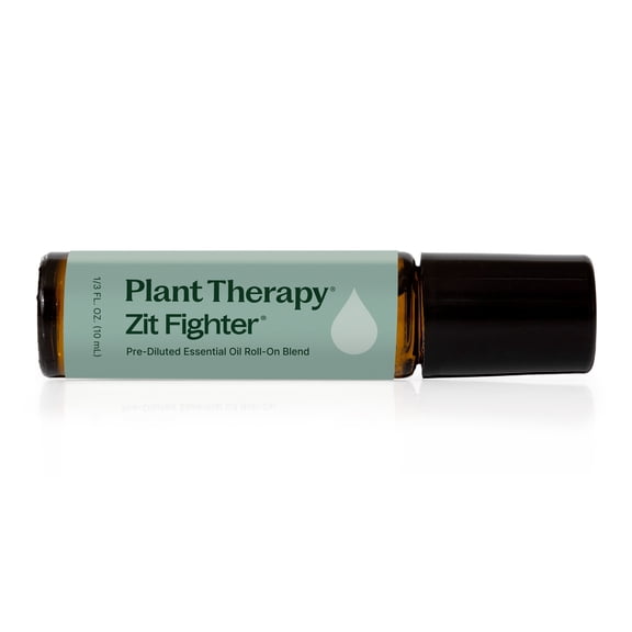 Plant Therapy Zit Fighter Essential Oil Blend Pre-Diluted Roll-On 10 mL (1/3 oz) 100% Pure, Natural Aromatherapy