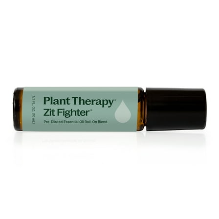 Plant Therapy Zit Fighter Essential Oil Blend Pre-Diluted Roll-On 10 mL (1/3 oz) 100% Pure, Therapeutic Grade