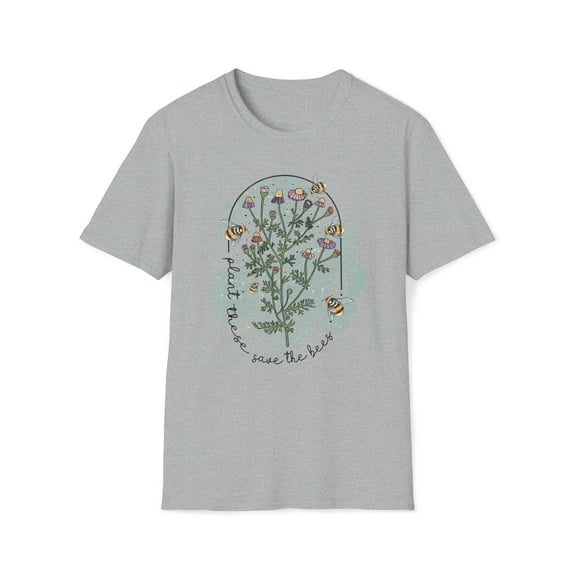 Plant These Save The Bees, Gildan Unisex T-Shirt, Flower Graphic Tee, S-3XL