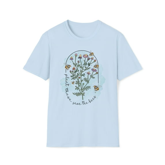 Plant These Save The Bees, Gildan Unisex T-Shirt, Flower Graphic Tee, S-3XL