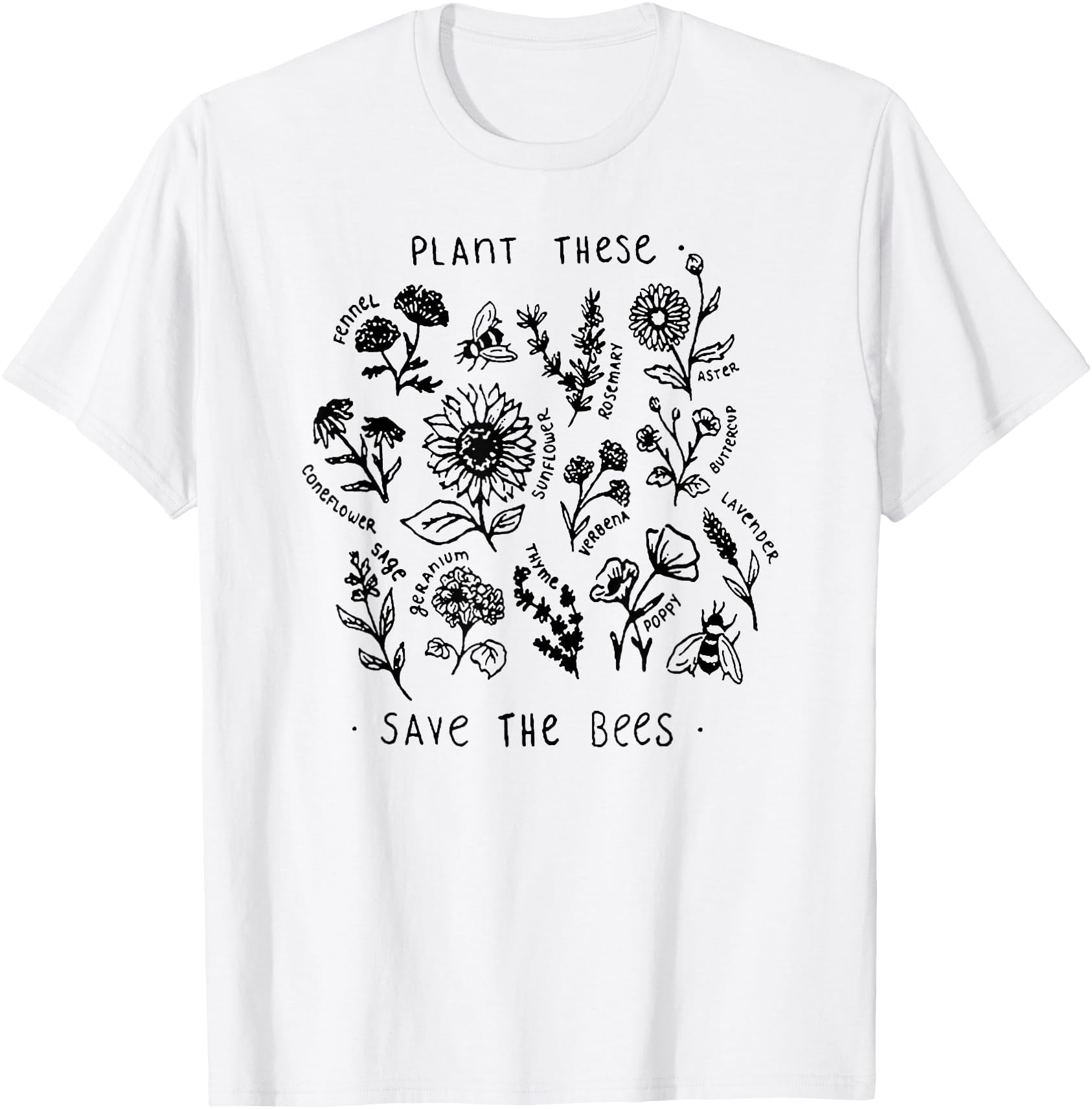 Plant These Save The Bees Shirt Flowers T Shirt,Royal Blue color,size M ...