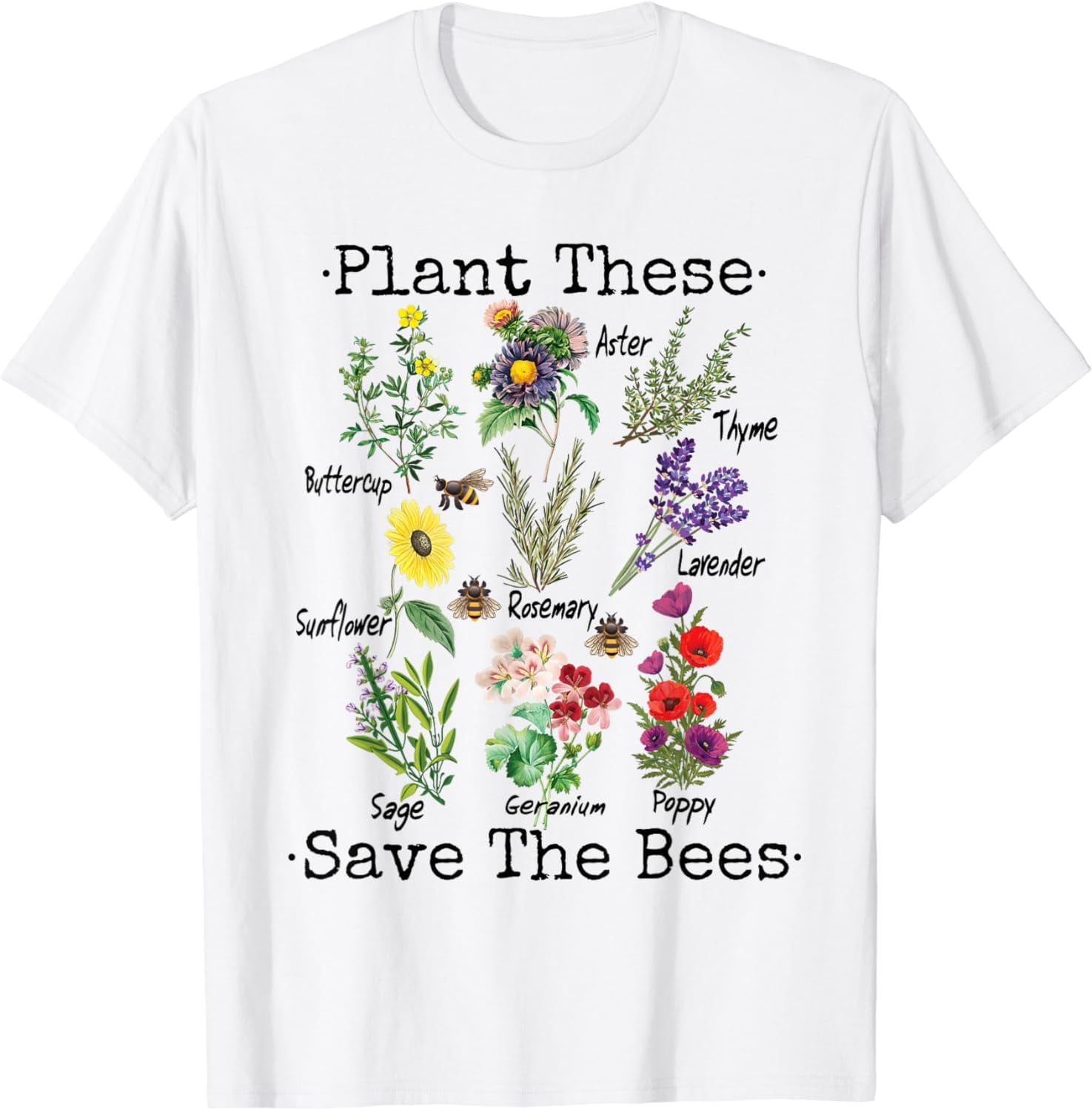 Plant These Save The Bees Shirt Women Yellow Flowers
