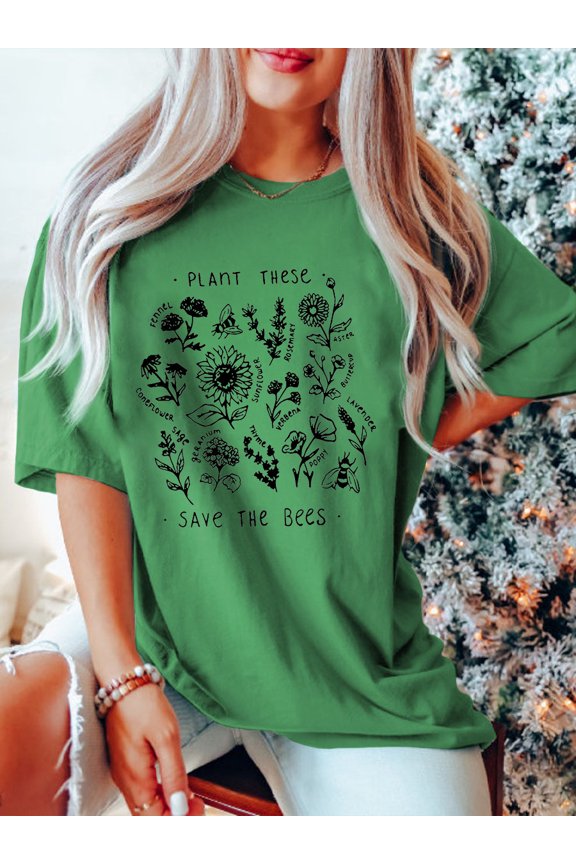 Plant These Save The Bees Wildflowers Drawing Tee