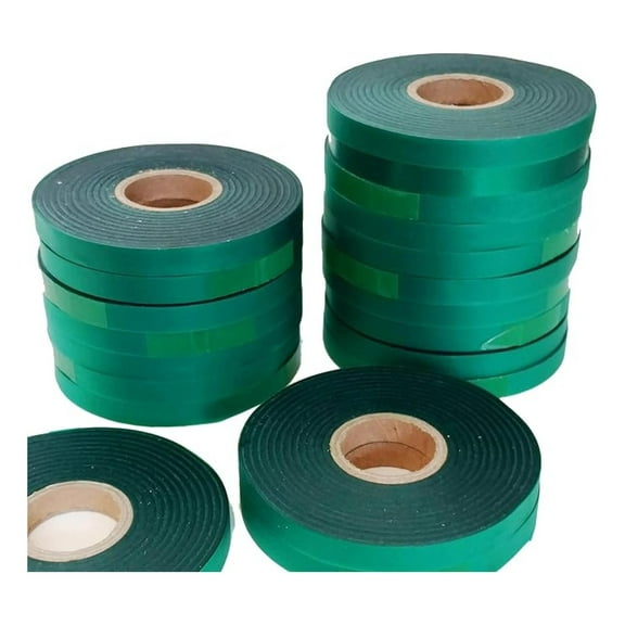 Plant Tie Tape - 10 Rolls x 300ft, 1/2" Garden Tape for Plants, Non-Adhesive Green Vinyl Training Tape, 4mil Thick, Stretchy Plant Support for Staking & Growing, Made in USA