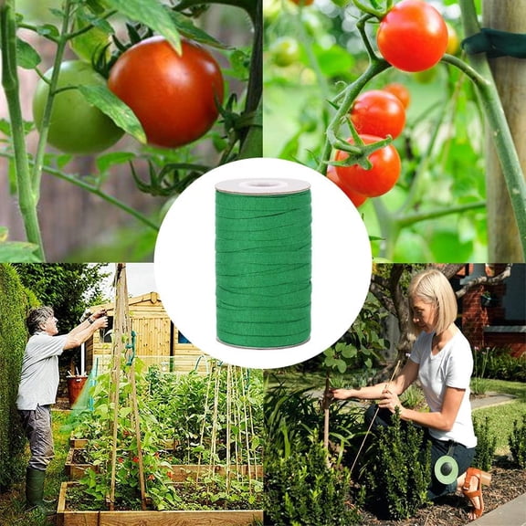 Plant Ties, 164 Feet 8mm Green Garden Twine Soft Garden String Stretchy Tree Supports Biodegradable for Tomato Plants, Climbing Roses and Vines Organizing$$Garden &