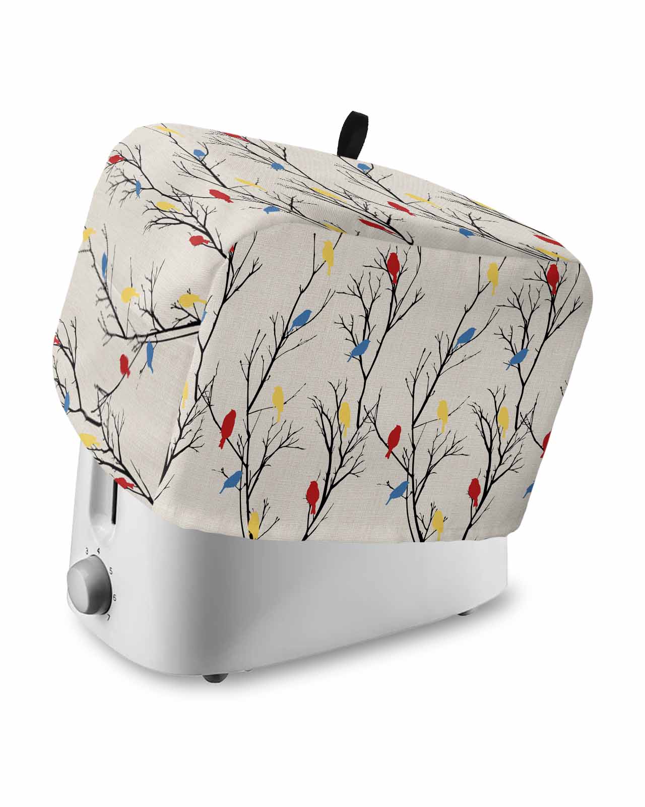 Tree Motif Toasters Plant Toaster Cover 2 Slice, Tree Branches Red Yellow Blue Bird Linen ...