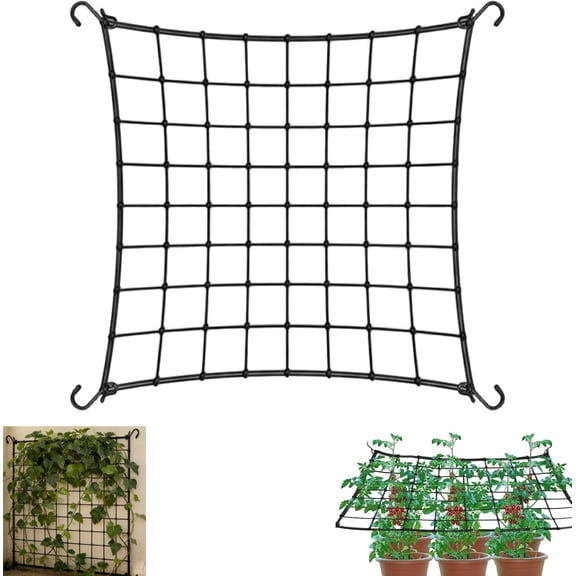 Plant Trellis Netting,Large Elastic Gardening Tent,Outdoor Fruit Tree Netting with 4 Hooks, Tomato Trellis Netting Plant Support Net - for Tomatoes Cucumbers Peas Vines Cantaloupe Fruit (5x5ft)