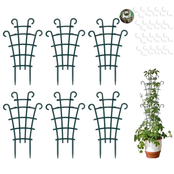 Plant Trellis for Potted Plants, 6pc Stackable Plastic Garden Trellis Support for Climbing Vines, Hoya, Pothos, Houseplants  Small Trellis for Climbing Plants Indoor
