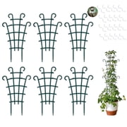Plant Trellis for Potted Plants, 6pc Stackable Plastic Garden Trellis Support for Climbing Vines, Hoya, Pothos, Houseplants Small Trellis for Climbing Plants Indoor