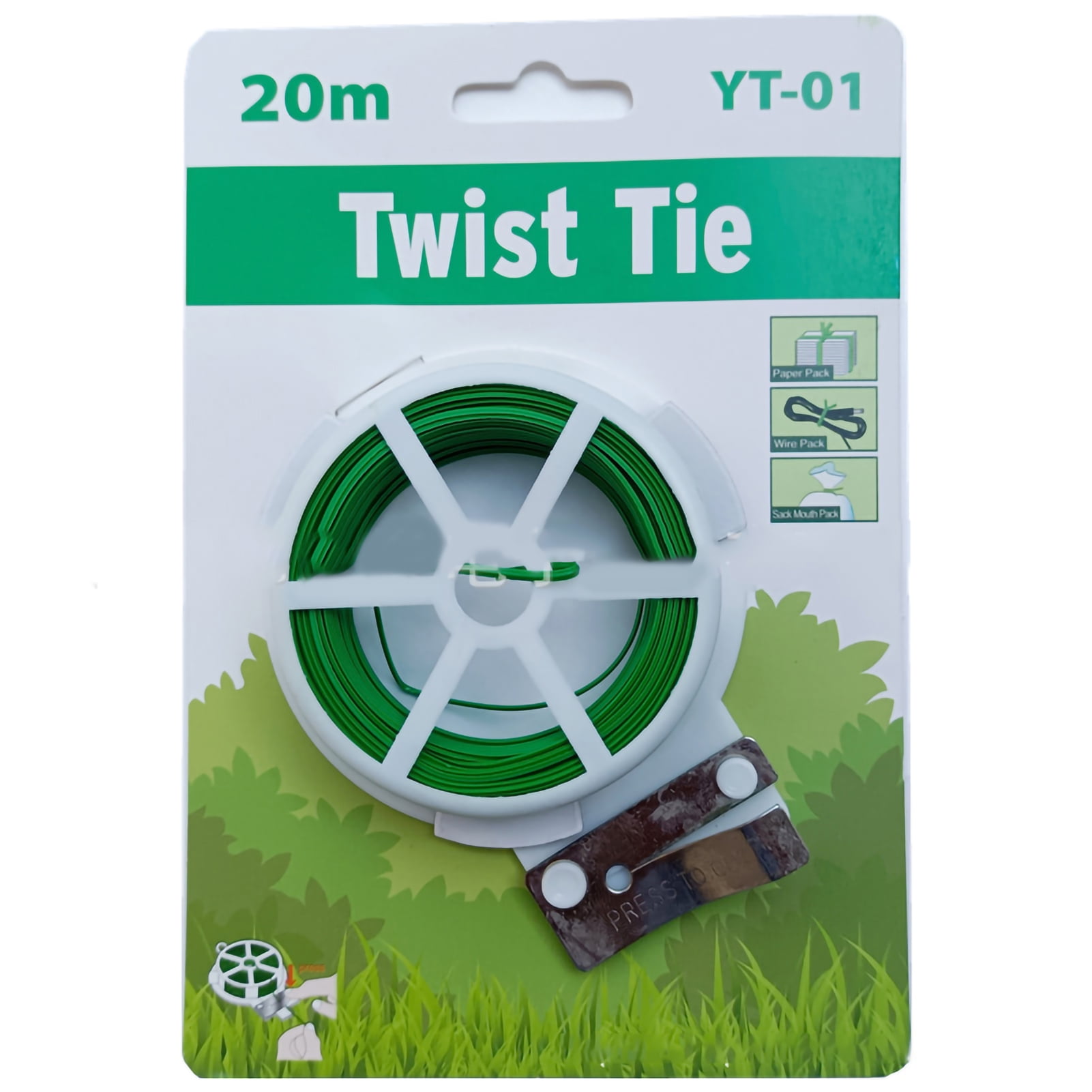 Plant Twist Tie Plastic Iron Gardening Twist Tie Green Tie Wire for DIY