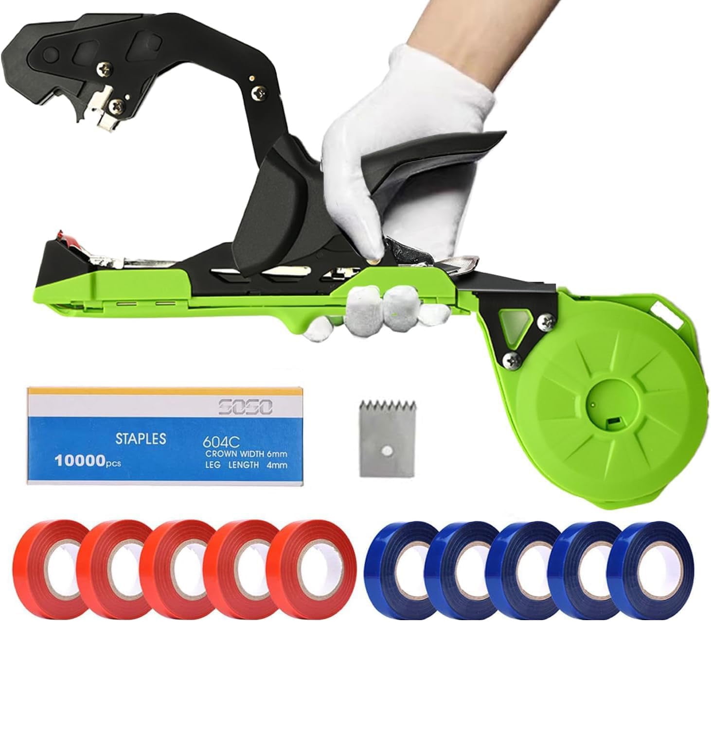 Lightweight Plant Tying Machine, Plant Tape Gun with Staples & Tapes