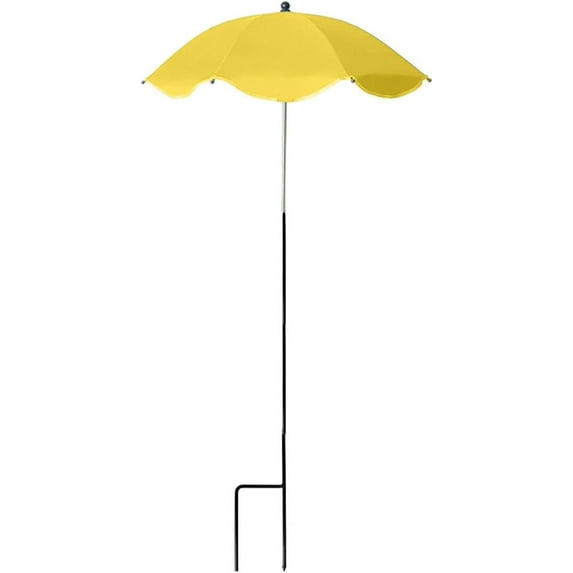 Plant Umbrellas for Outdoor Plants - 25 Inch Adjustable Angles Plant Shade Umbrella, Weather Resistant Garden Shade Cover, Sun Protection Umbrella for Potted Plants Garden Bed Flower Pot-Yellow
