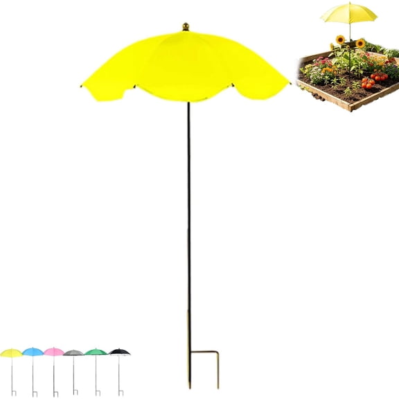 Plant Umbrellas for Outdoor Plants with Adjustable Tilt Angle, Practical Garden Shade Cover Fit Potted Flowers and Plant Beds, Reliable Sun Barrier