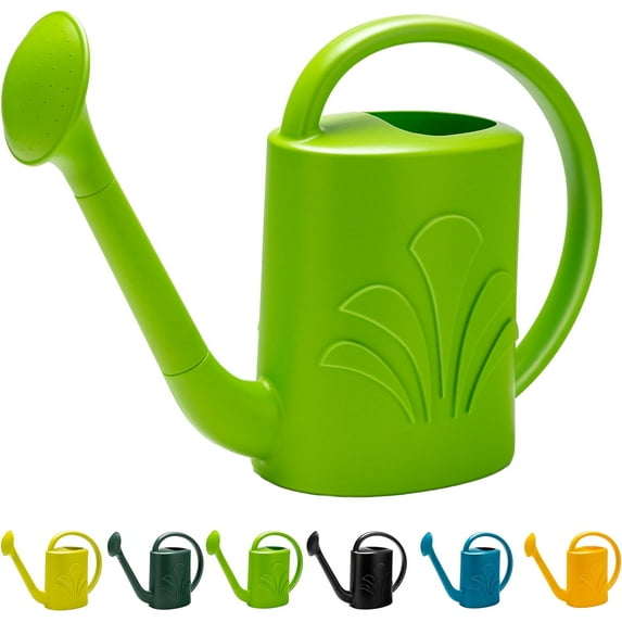 Plant Watering Can 1 Gallon, Watering Can for Outdoor Plants, Water Can for Plants, Plastic Garden Watering Can with Sprinkler Head-Grass Green