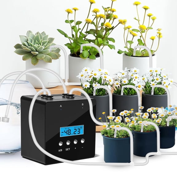 Plant Watering Devices, 20 Potted Indoor Houseplants Support, Plant Watering Devices, Auto Drip Irrigation Kit Programmable Water Timer