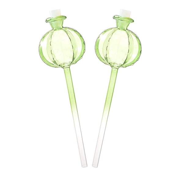 Plant Watering Globes Set of 2-Small Self Watering Globes for Indoor Outdoor Plants,Automatic Glass Watering Bulbs,Decorative Garden Drip Ball-5 Day Irrigation