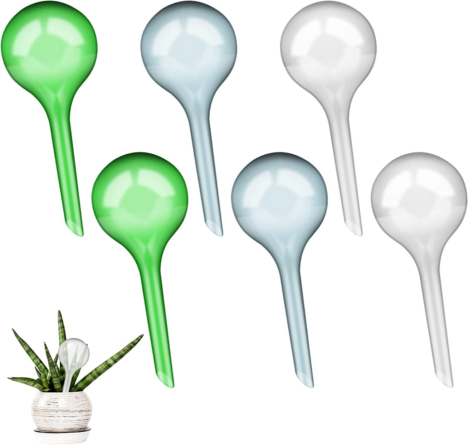 Plant Watering Globes Small Self Watering Bulbs for Plants, 6 Pcs Plant Water Balls Automatic