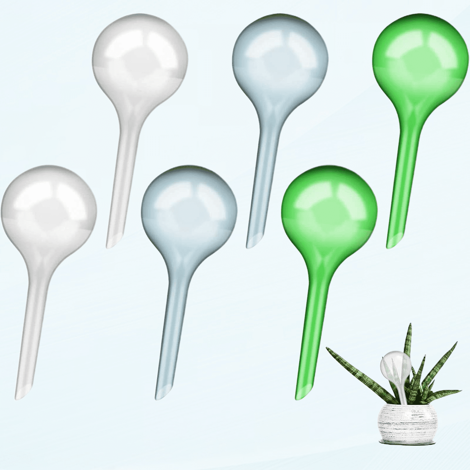Plant Watering Globes Small Self Watering Bulbs for Plants, 6 Pcs Plant Water Balls Automatic