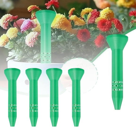 Plant Watering Spikes, 5 Pack Plant Watering Funnel, Plant Watering Devices for Indoor and Outdoor Pots, Automatic Deep Root Irrigation Stakes, Irrigation Insert Device, Plant Watering System