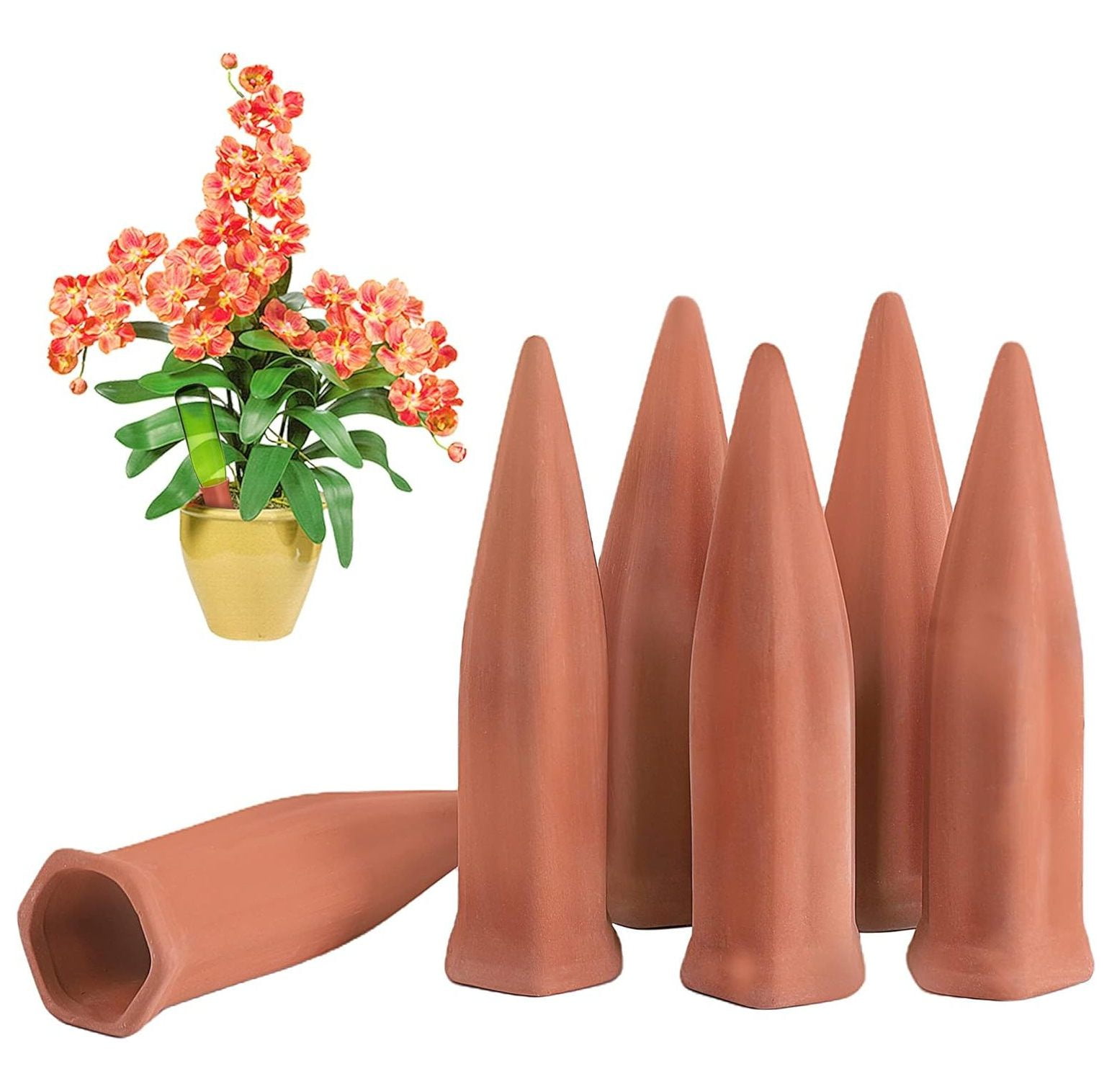Plant Watering Stakes 6 Pack Ceramic Plant Waterer Set Self Watering