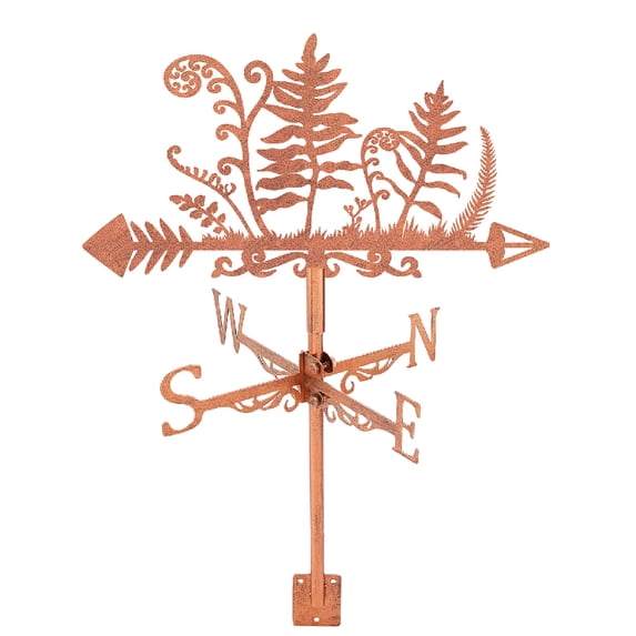 Plant Weather Vane for Roof Mount Vintage Fern Plant Metal Weathervane Wind Direction Indicator Wind Vanes Signs