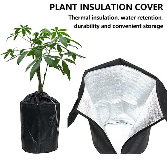 Plant Winter Protection Pot,Winter Plant Frost Protection Cover for Winter Freezing Protection,Non-Frost Winter Pot Plant Cover with Drawstring and Zipper for Outdoor Plant and Shrubs