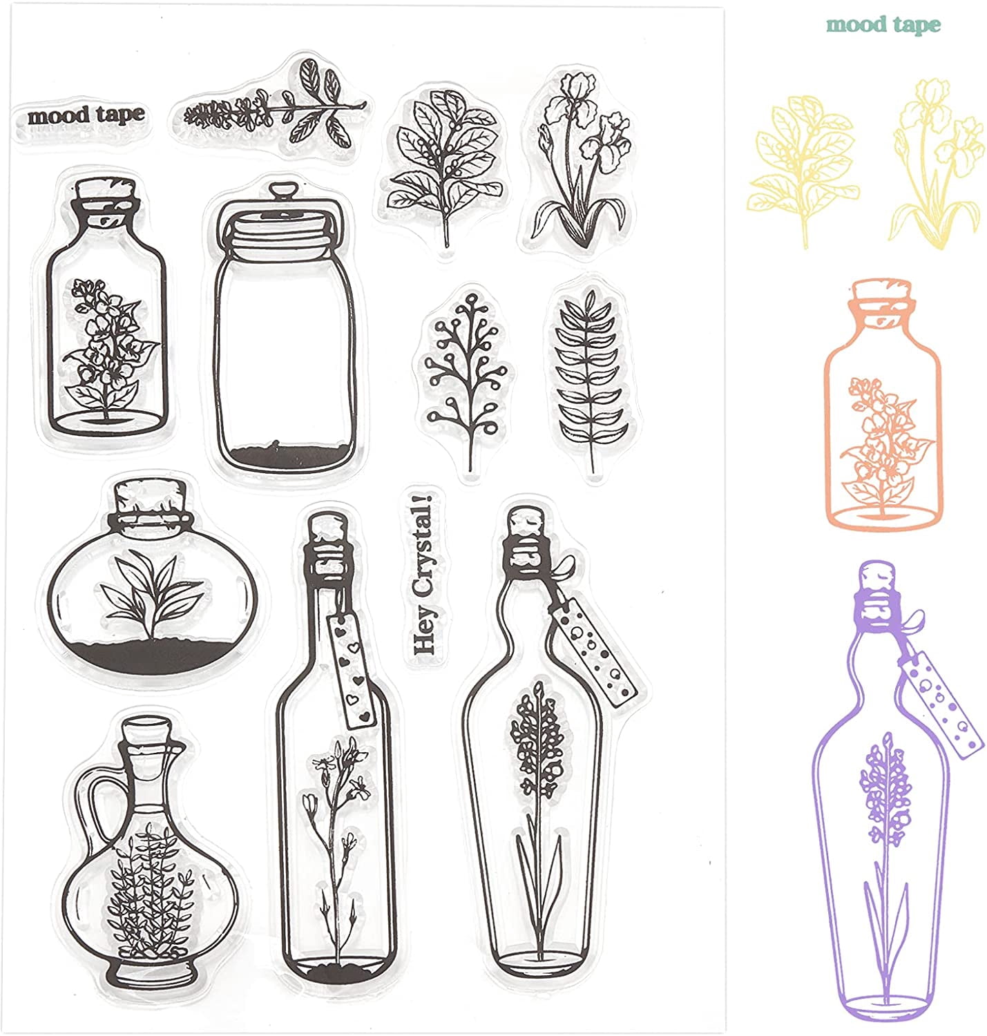 Plant Wishing Bottle Clear Stamps Silicone Stamp Cards for Card Making ...